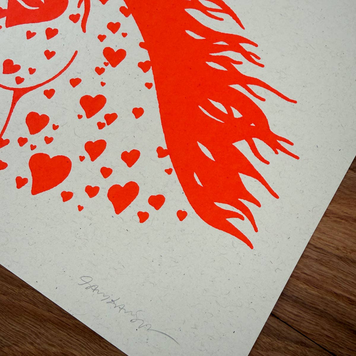 Bronco Hearts 10x8in Silkscreen Print