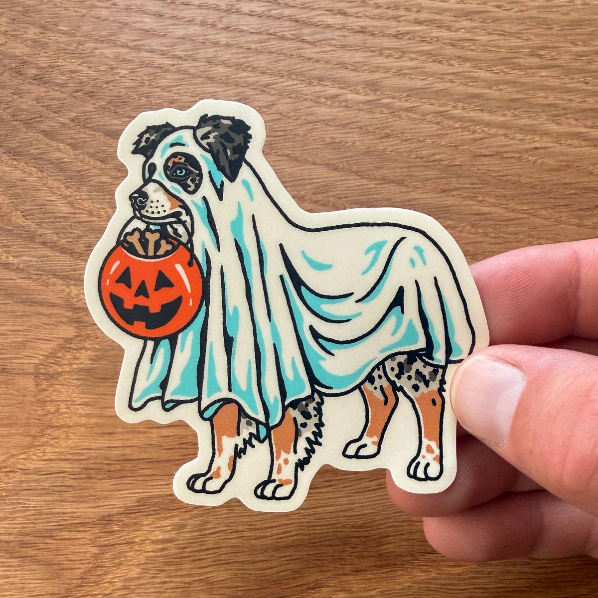 Ghost Australian Shepherd Sticker