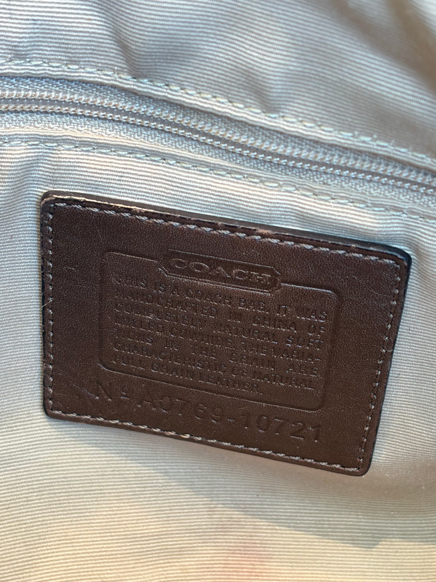 2007 Coach Vanilla Leather Shoulder Bag