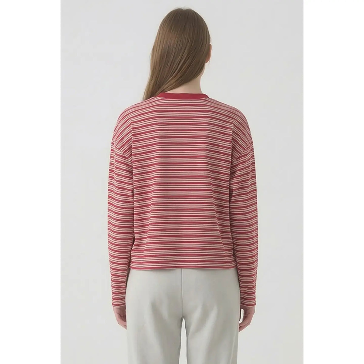 Striped Sweatshirt in Red