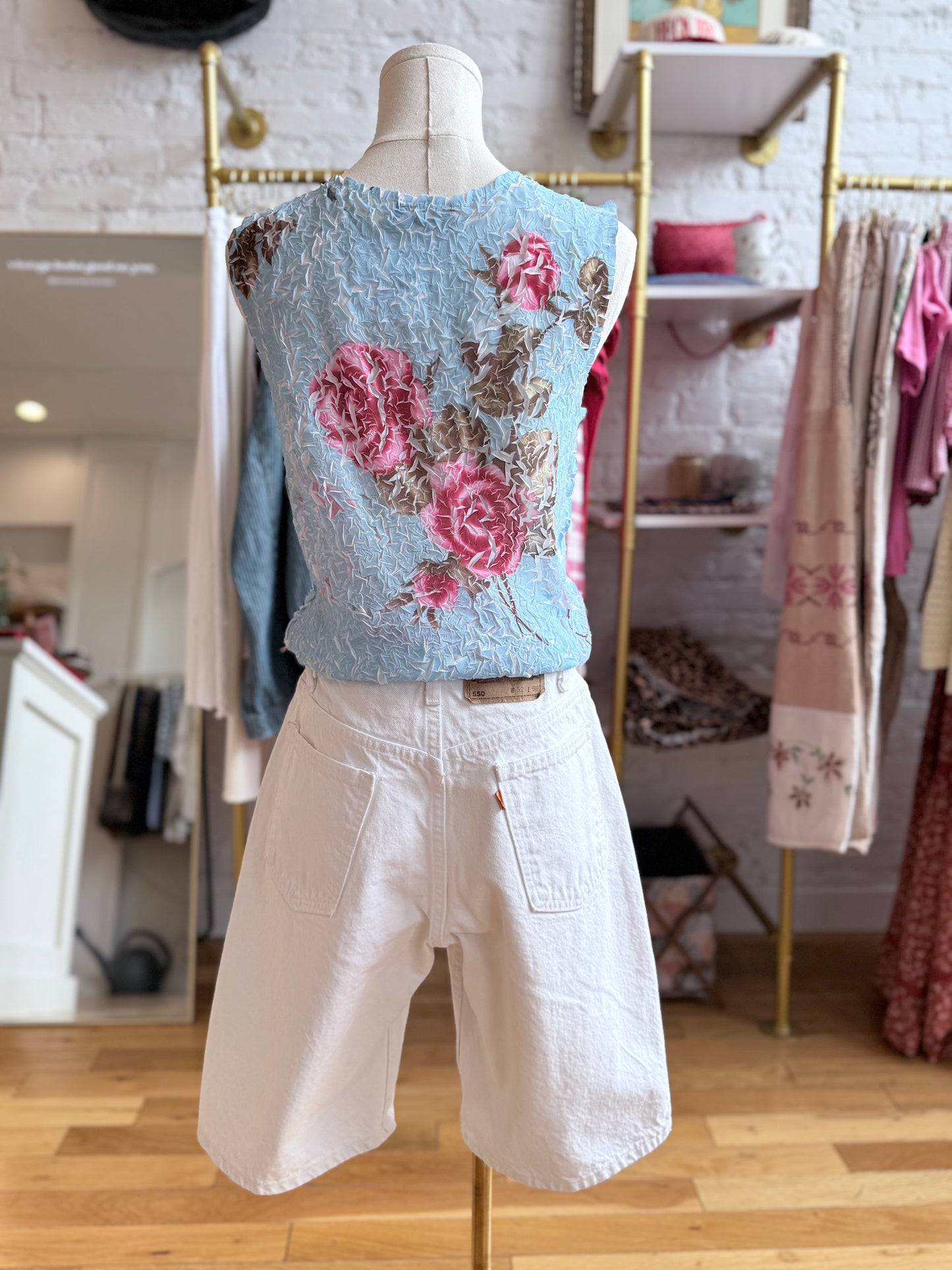 Rose Crinkle Top