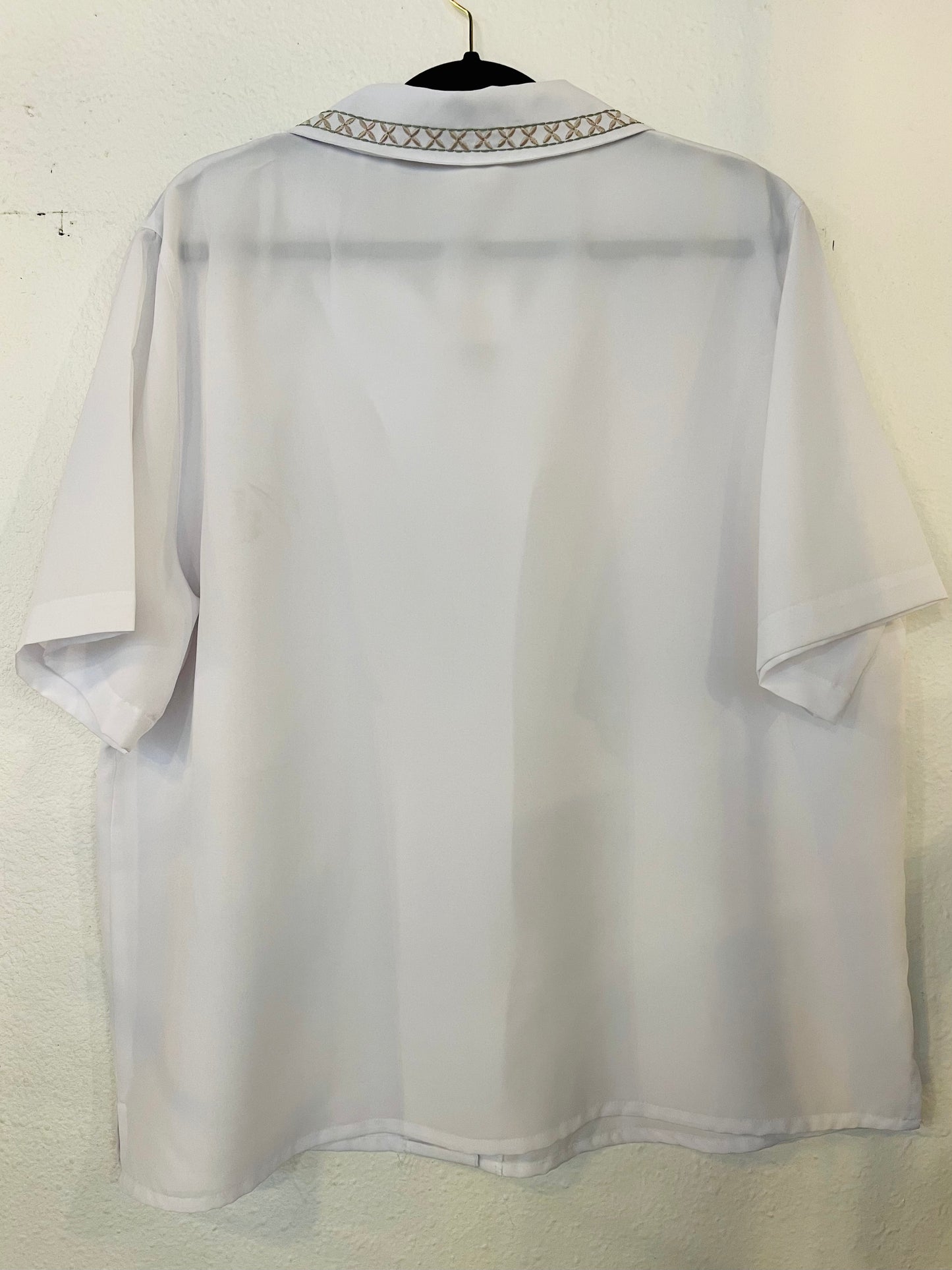 White Floral Collar Blouse (L)