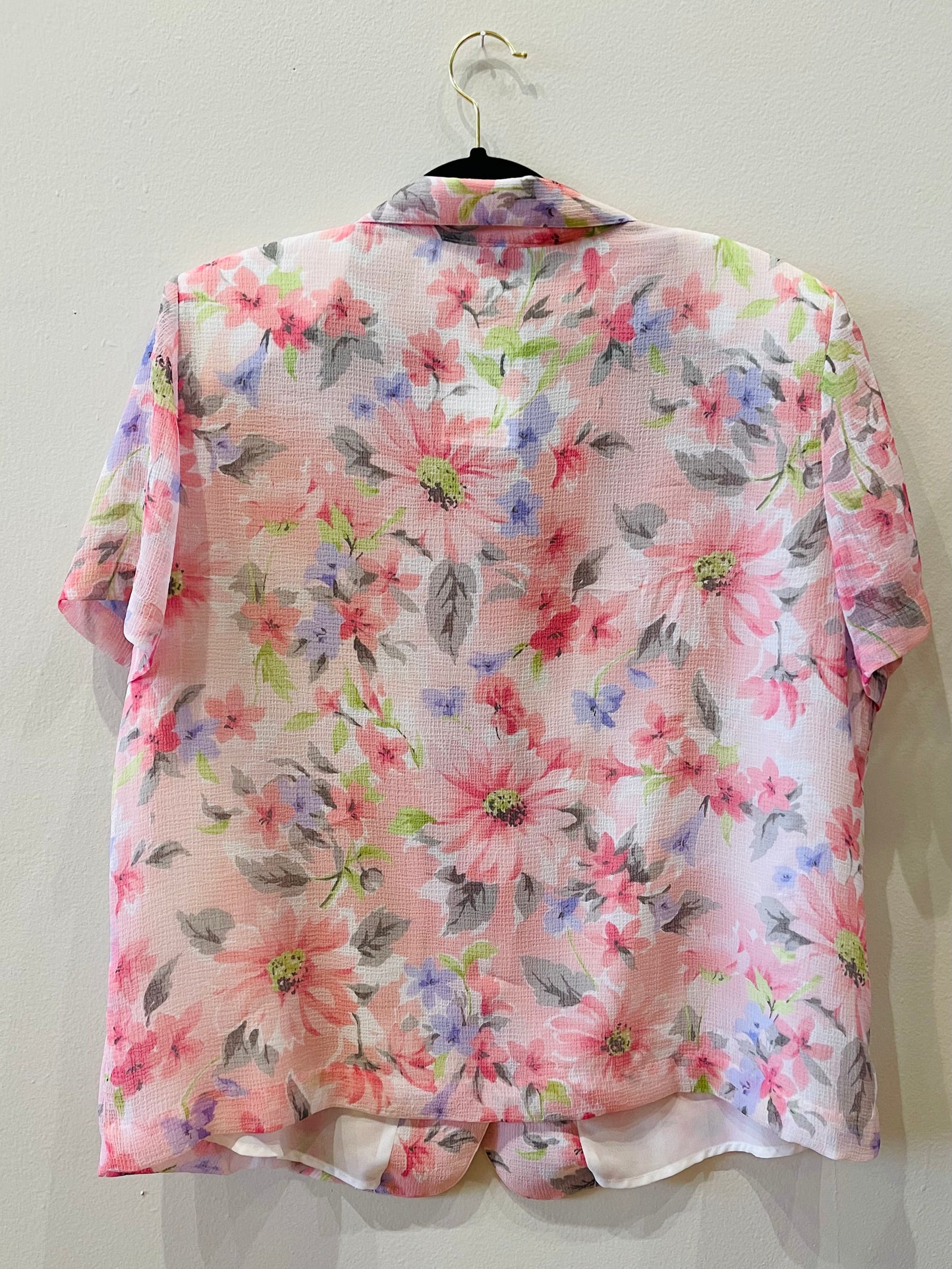 Pink Floral Blouse (L)