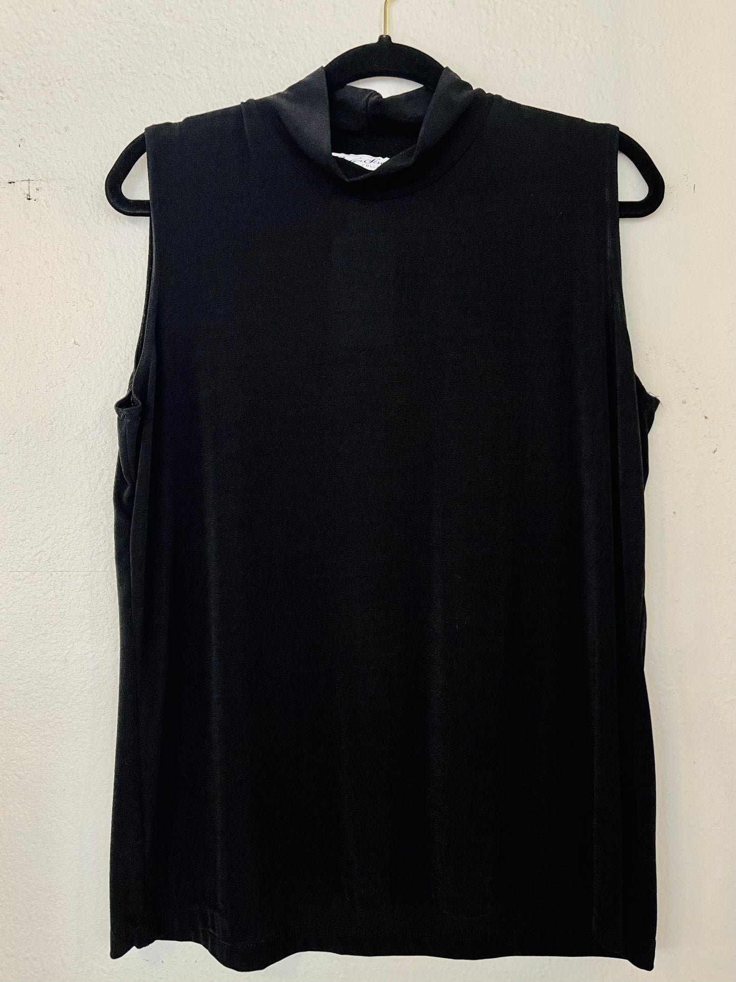Black Slinky Mock Neck Top (XL)