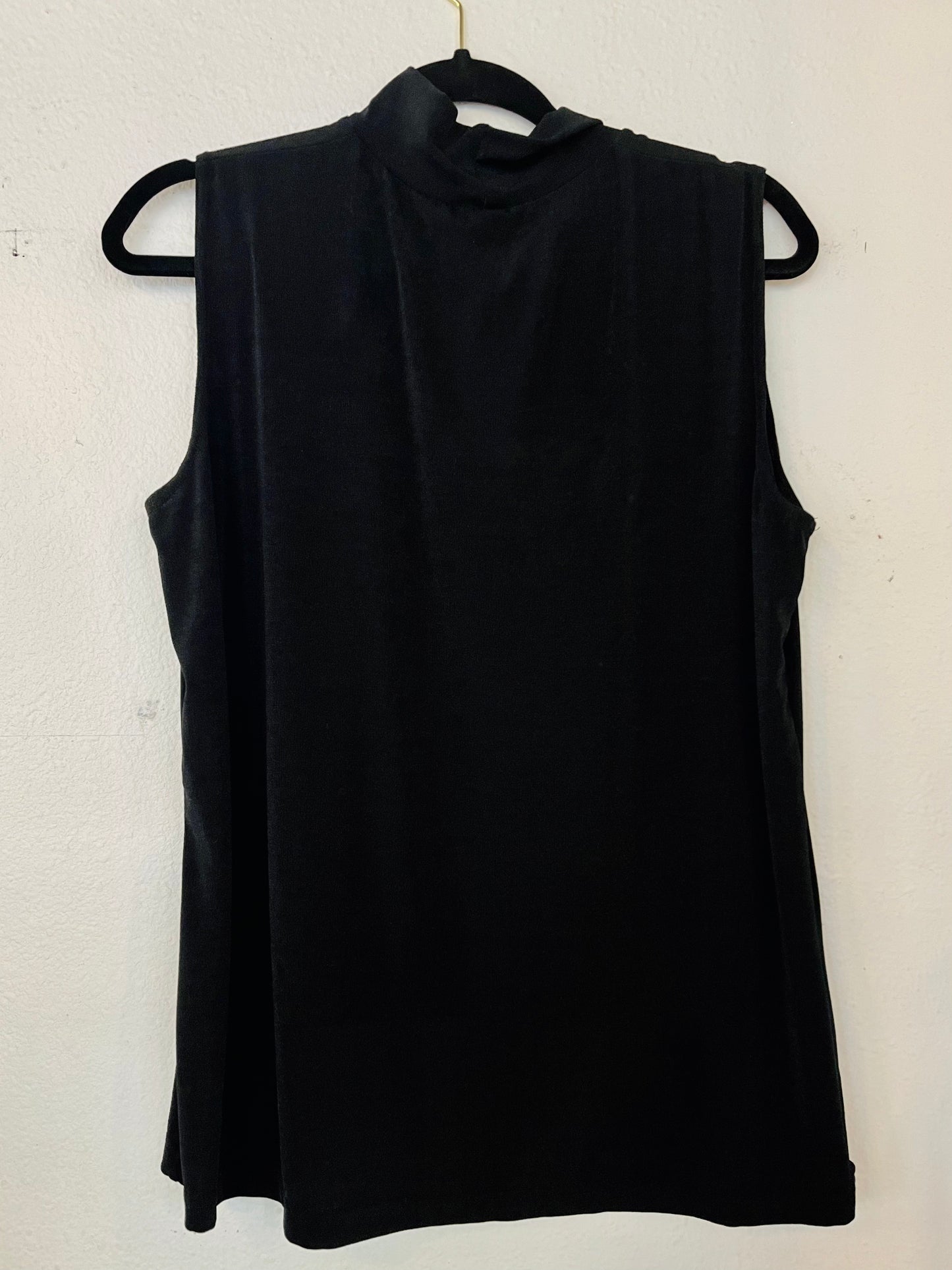 Black Slinky Mock Neck Top (XL)