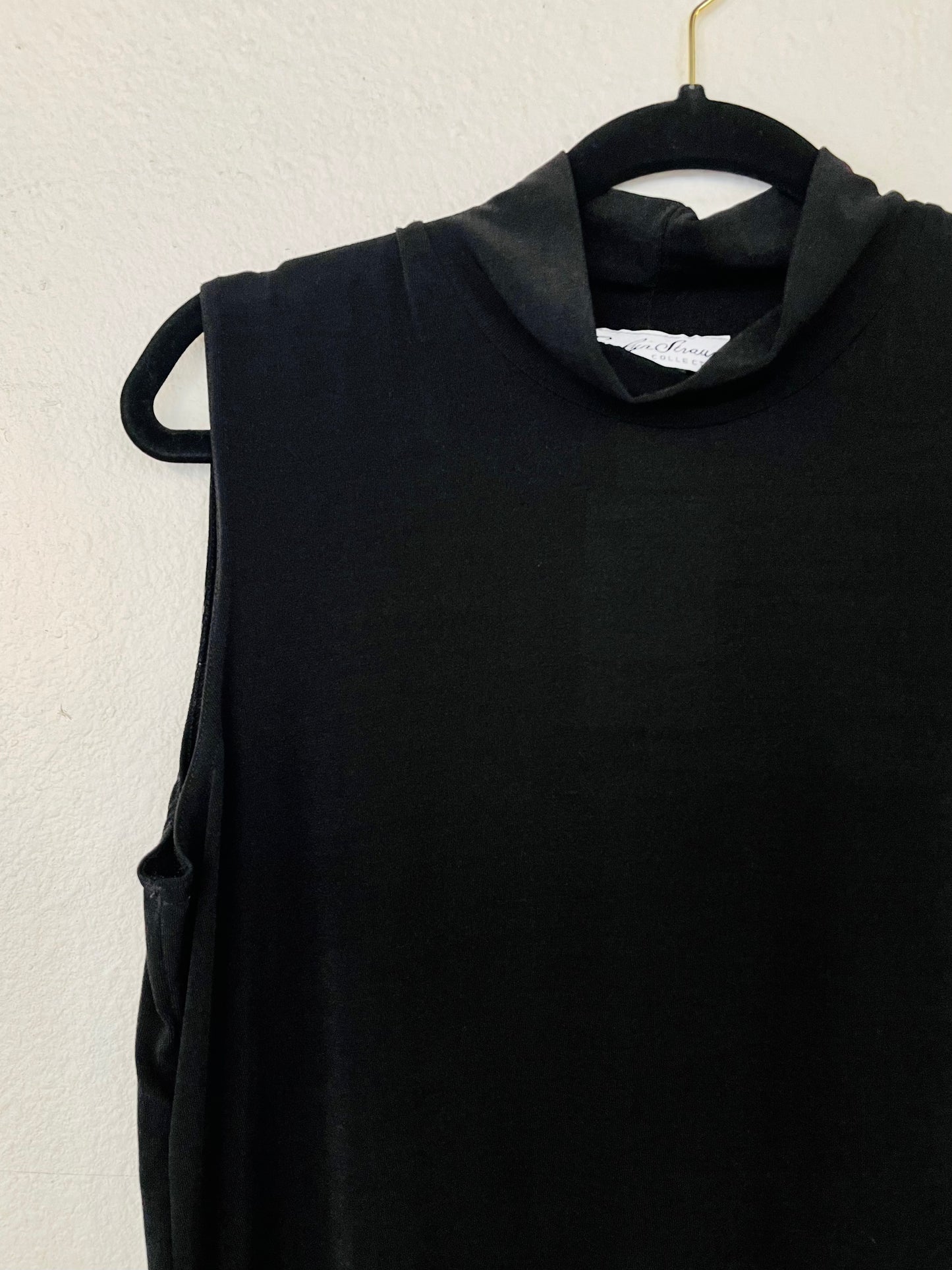 Black Slinky Mock Neck Top (XL)