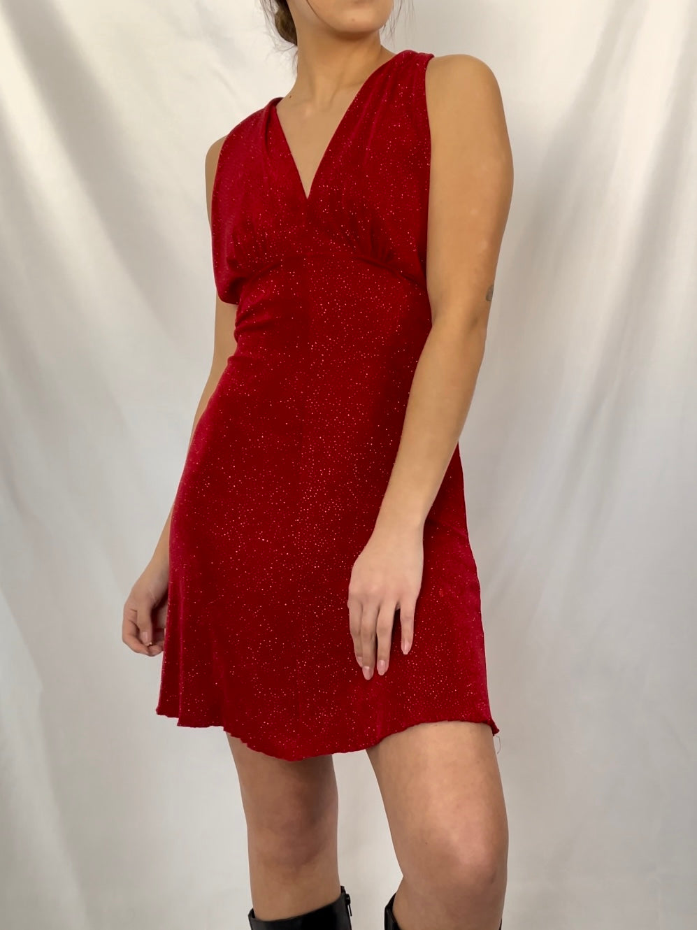 Red Halter Mini Dress (M)