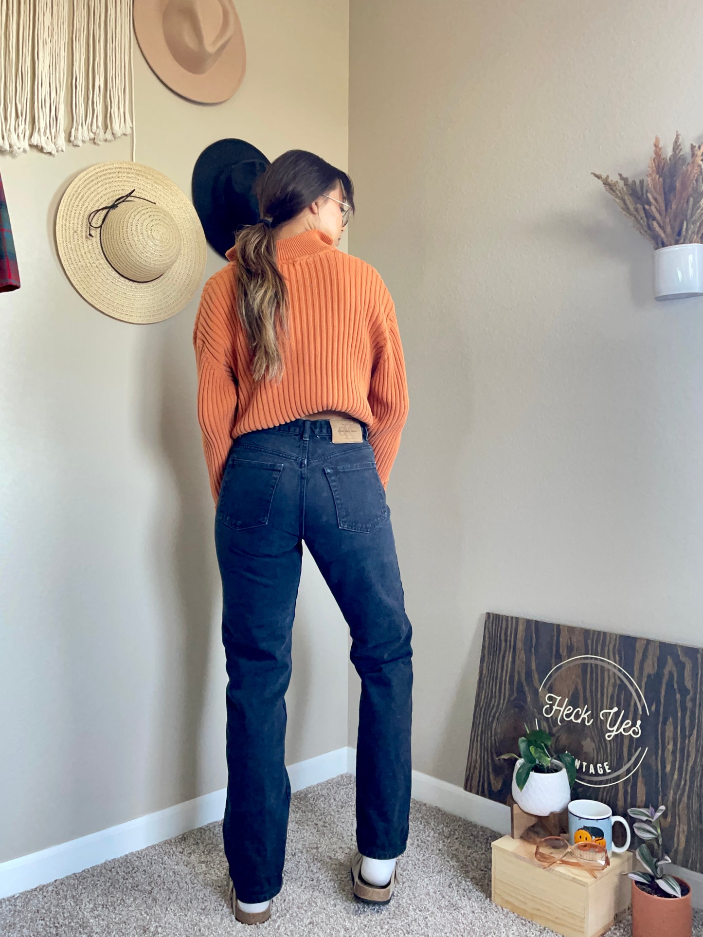Black Button Fly Calvin Klein Jeans (27”)