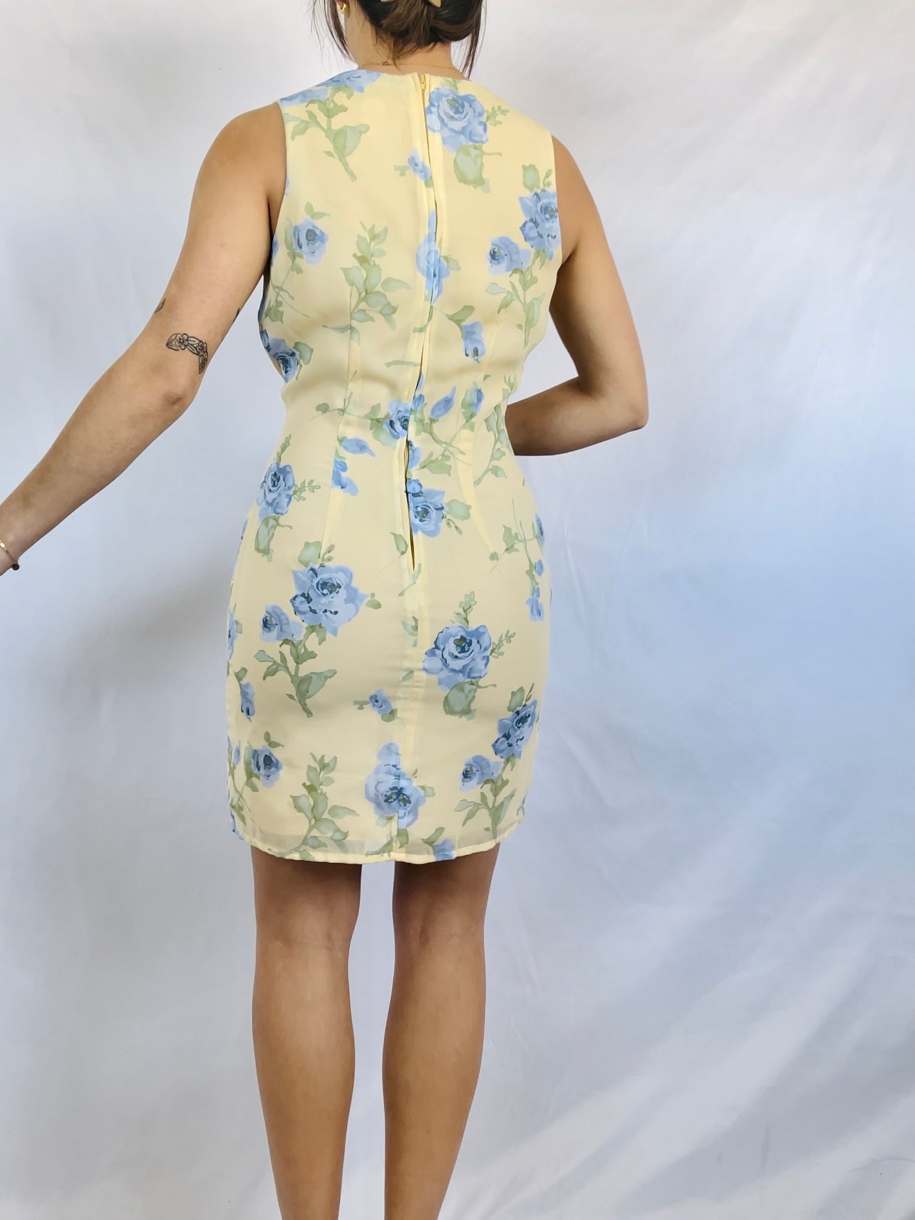 Yellow Floral Mini Dress (S)