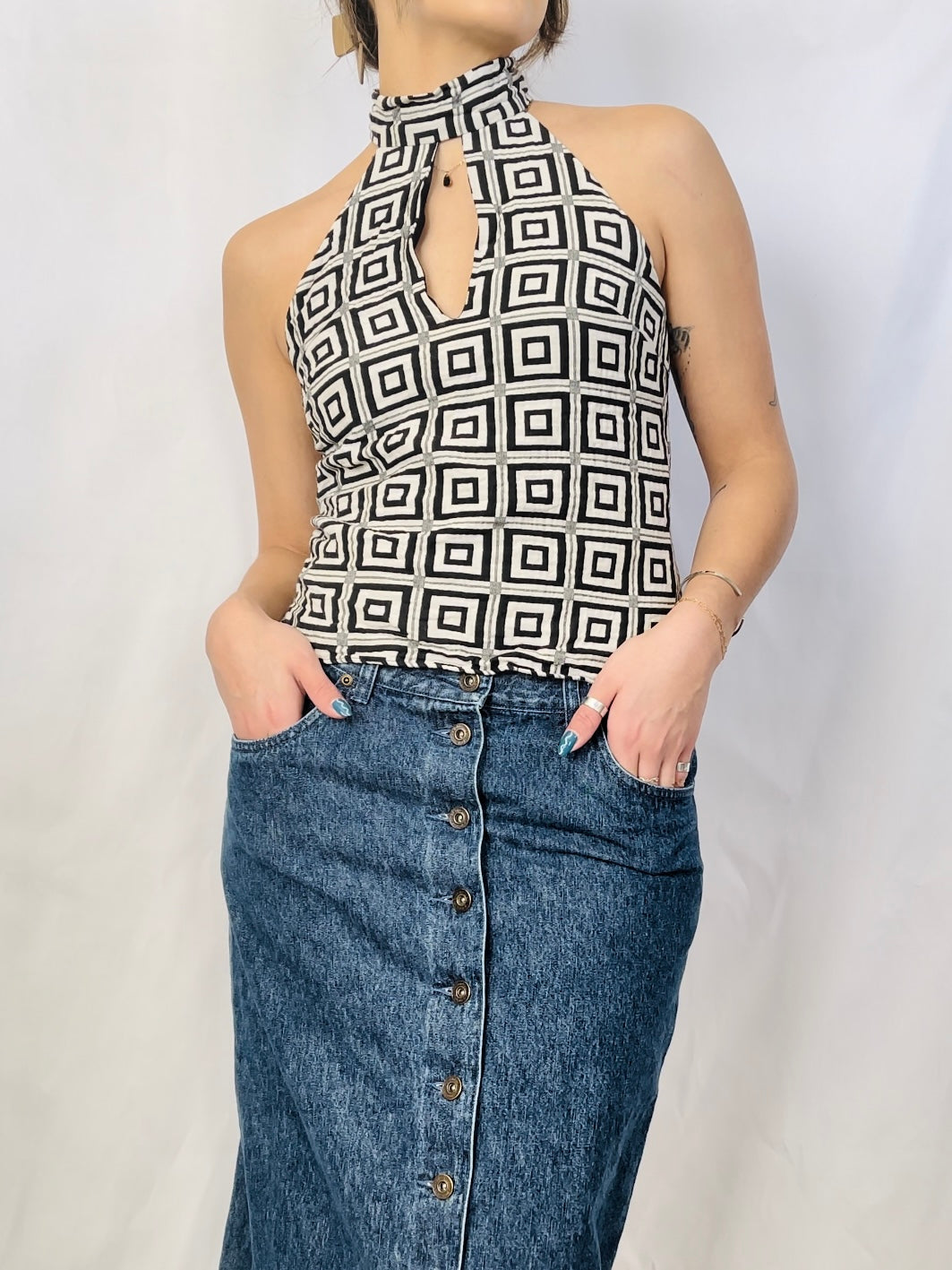 Squared Up Halter Top (XS)