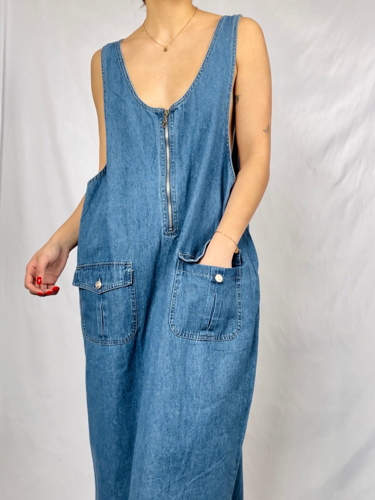Farmers Market Denim Maxi Dress (L)