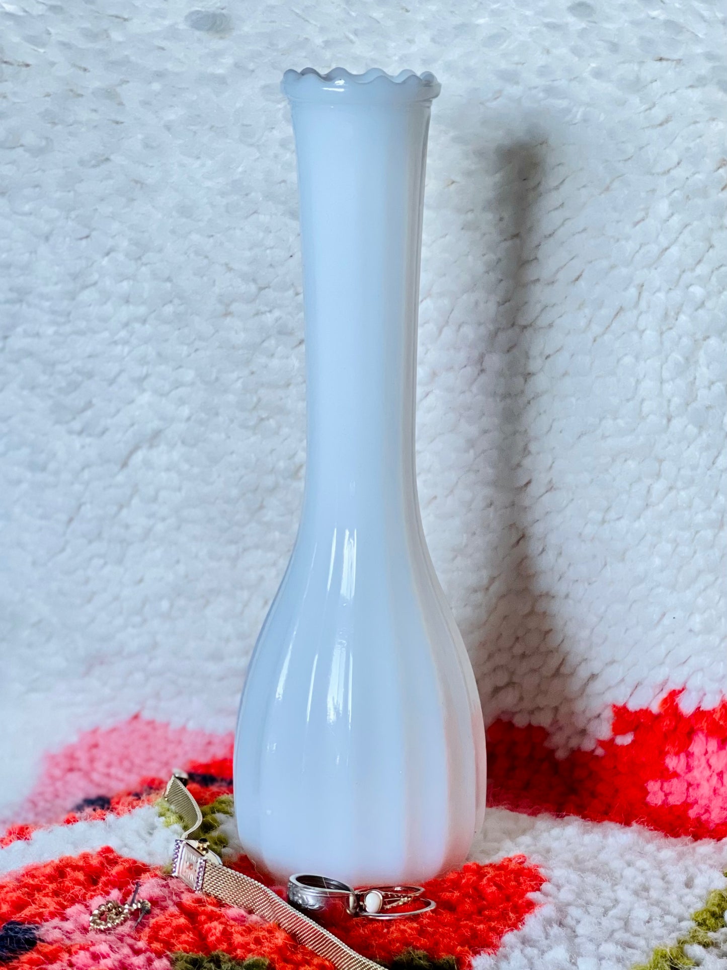 White Glass Budvase