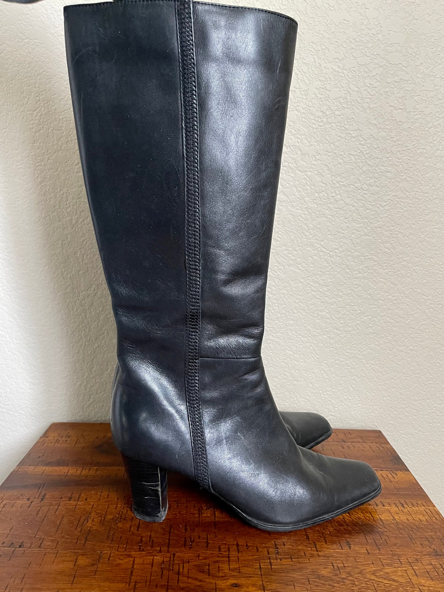 Knee High Black Boots (7.5)