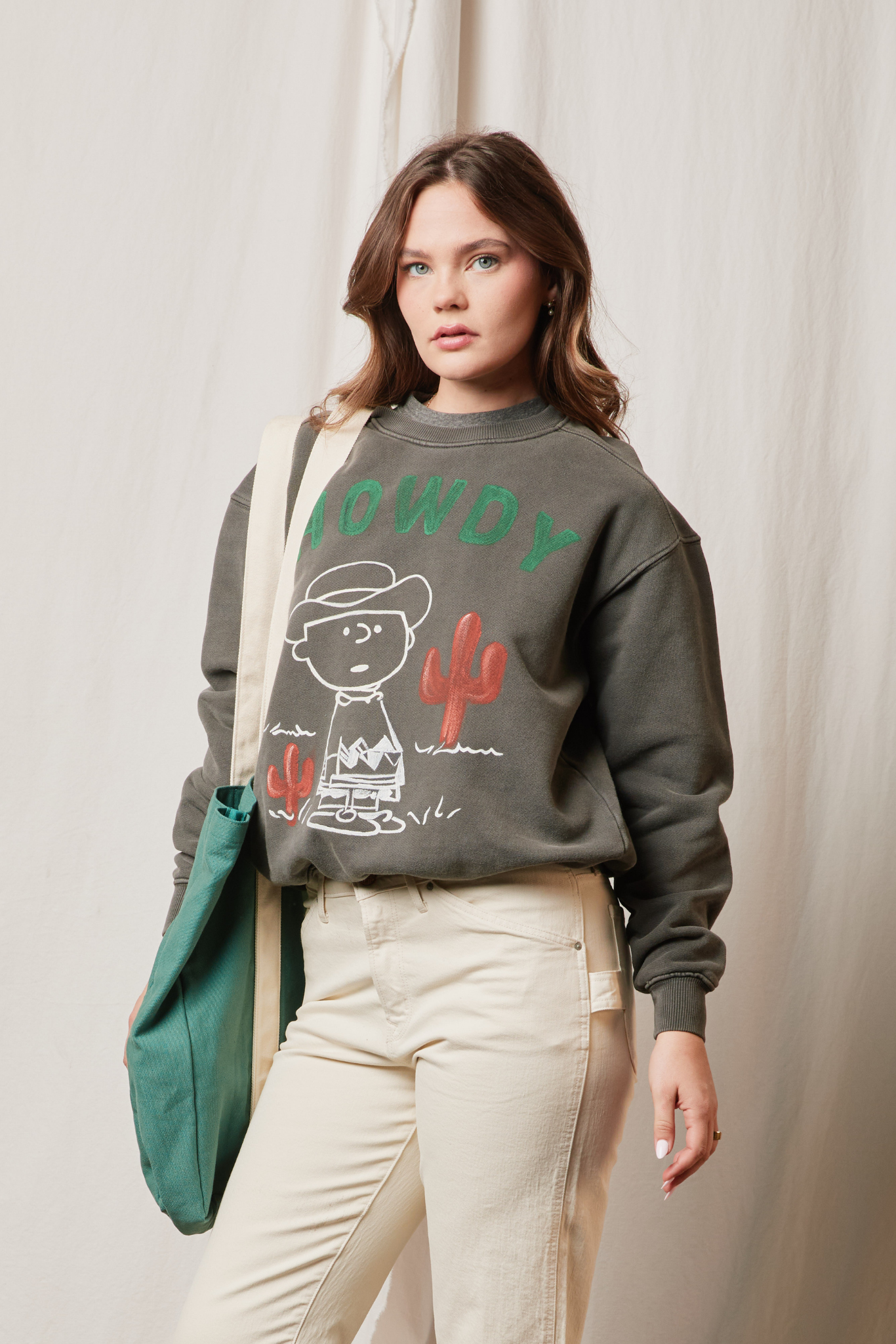 Howdy Hand Printed Crew Sweatshirt