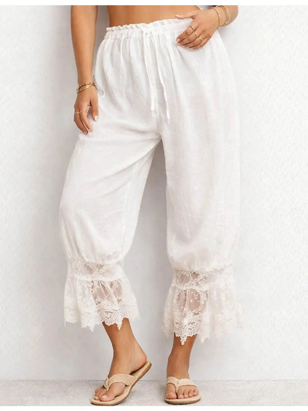 Lantern Lace Trim Bloomer Pant
