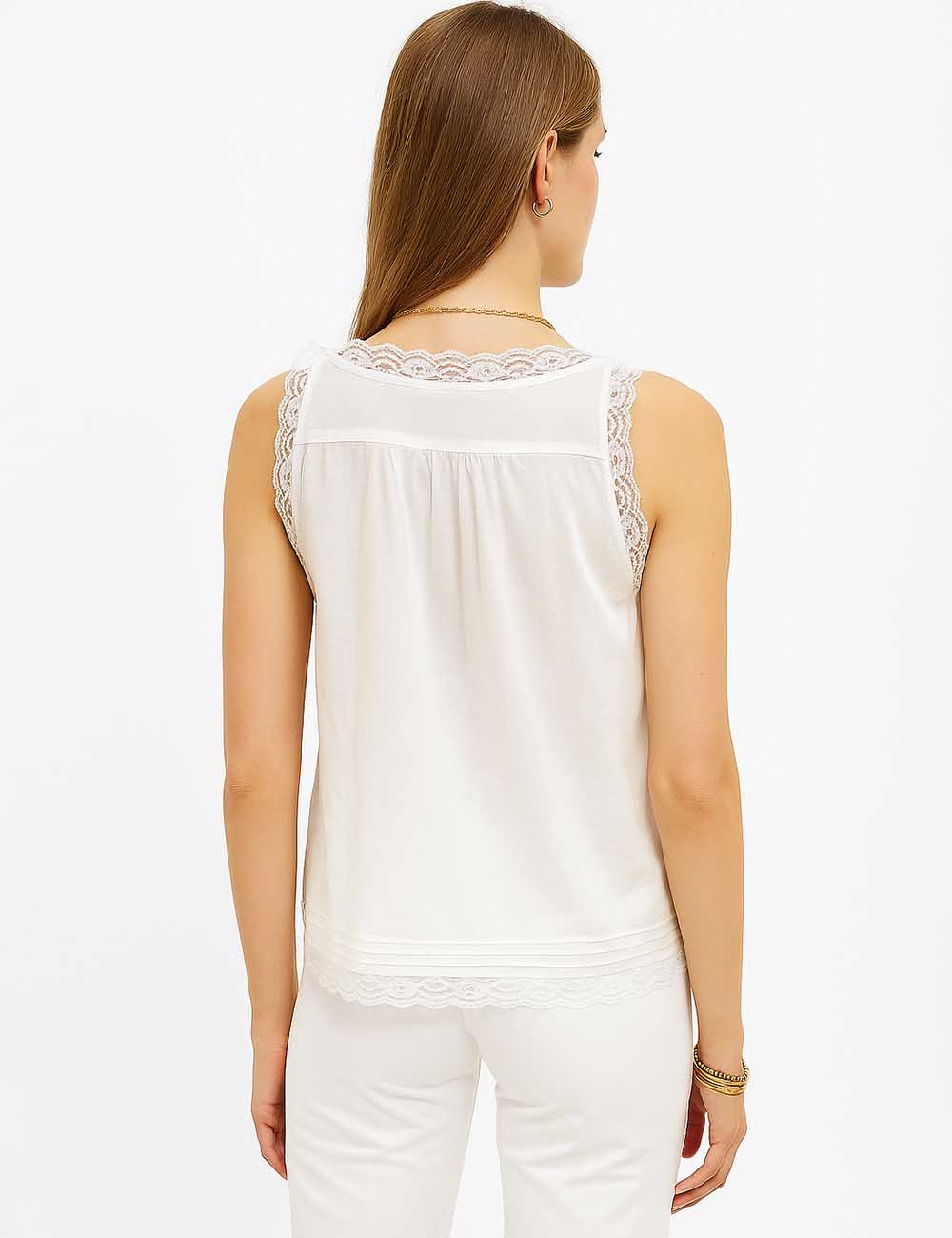 Lantern Lace Trim Top