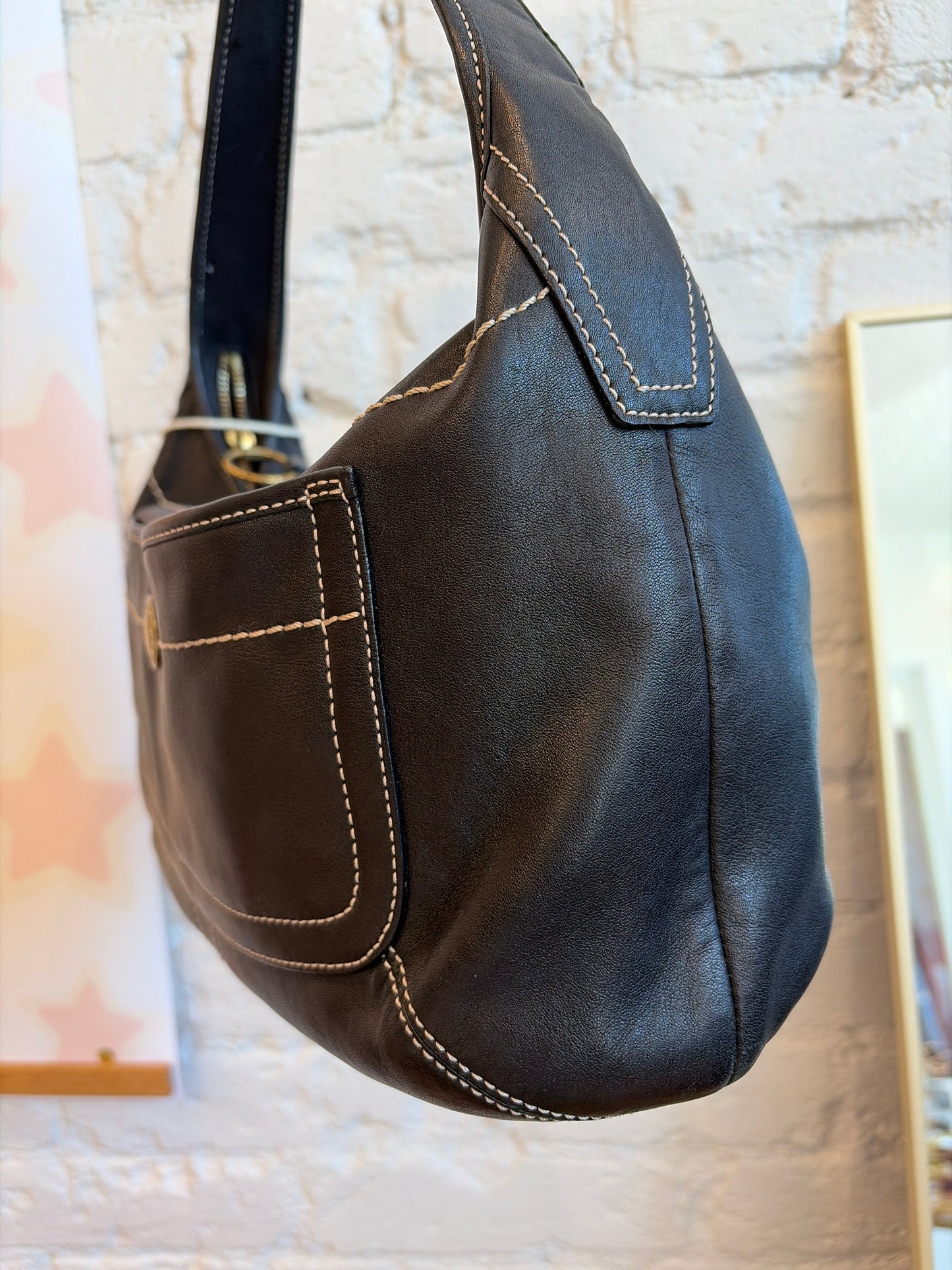 2007 Black Calf Leather Coach Ergo Hobo Shoulder Bag