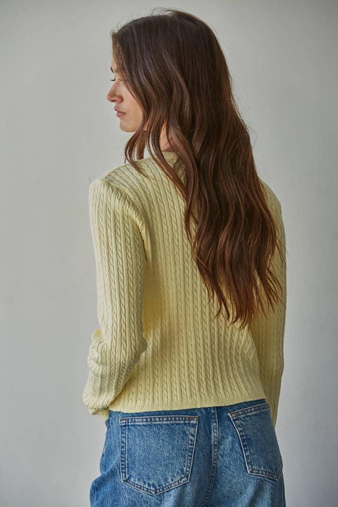 Cable Sweater Cotton Cardigan