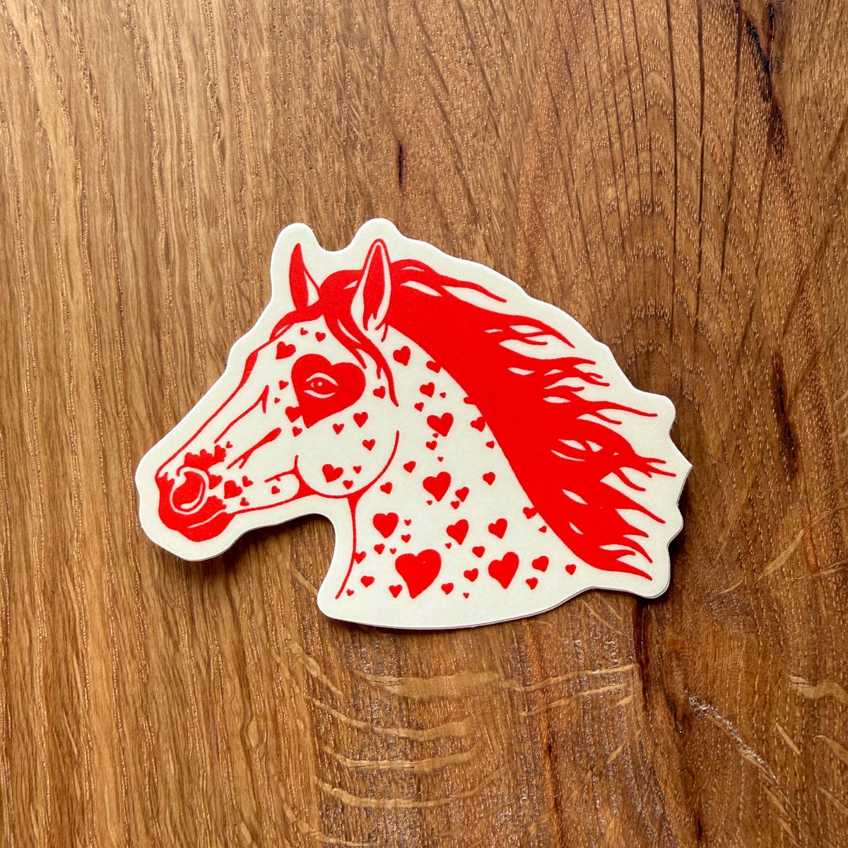 Bronco Hearts Horse Sticker