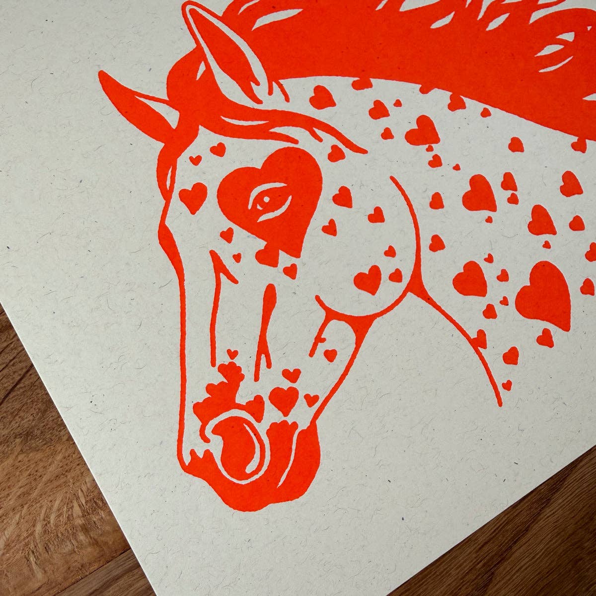 Bronco Hearts 10x8in Silkscreen Print
