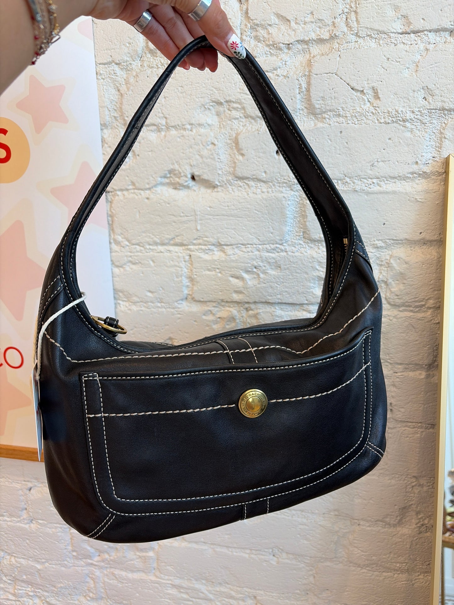2007 Black Calf Leather Coach Ergo Hobo Shoulder Bag