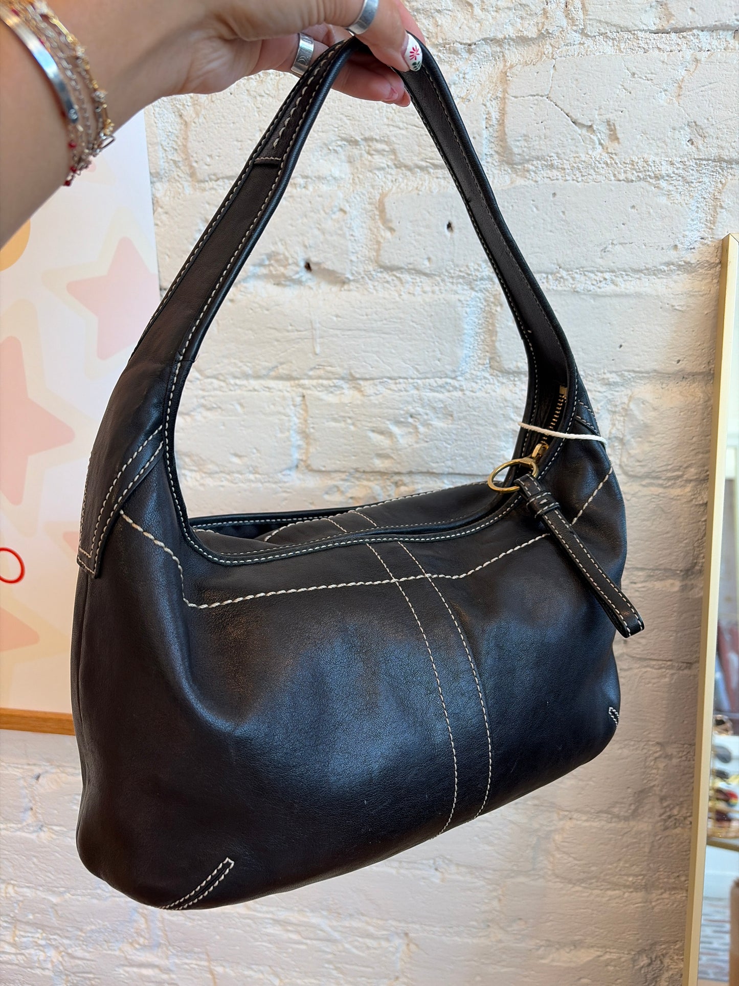 2007 Black Calf Leather Coach Ergo Hobo Shoulder Bag