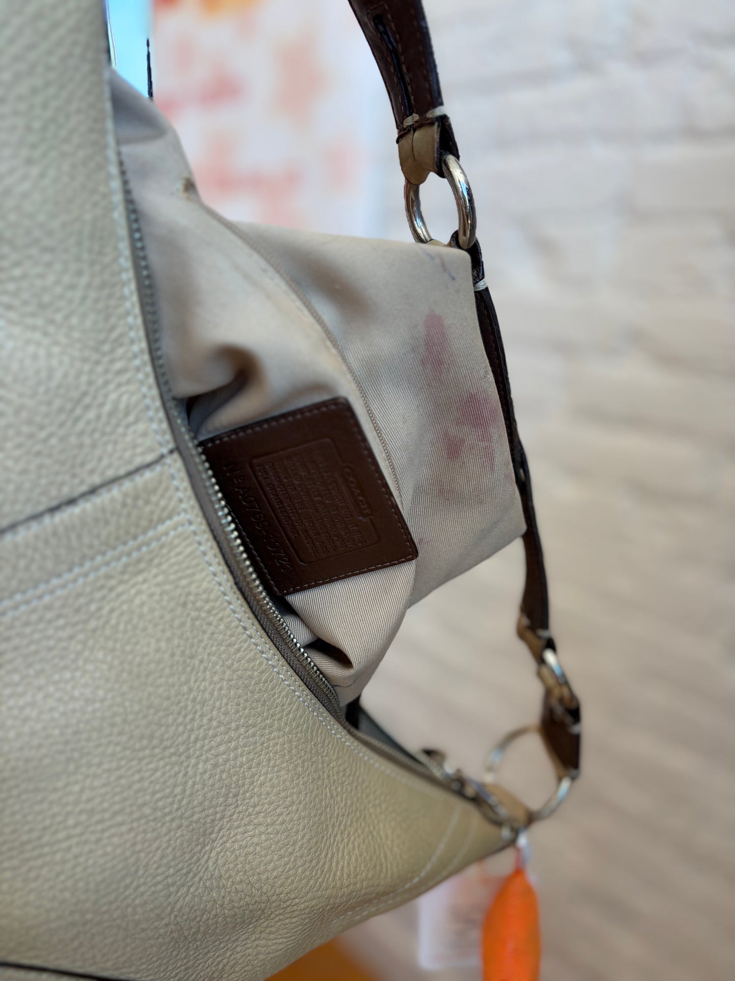 2007 Coach Vanilla Leather Shoulder Bag