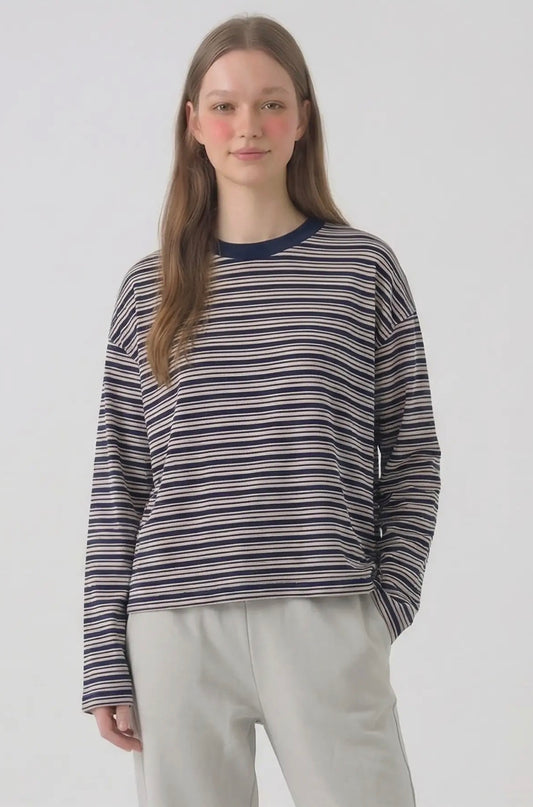 Striped Sweatshirt in Navy