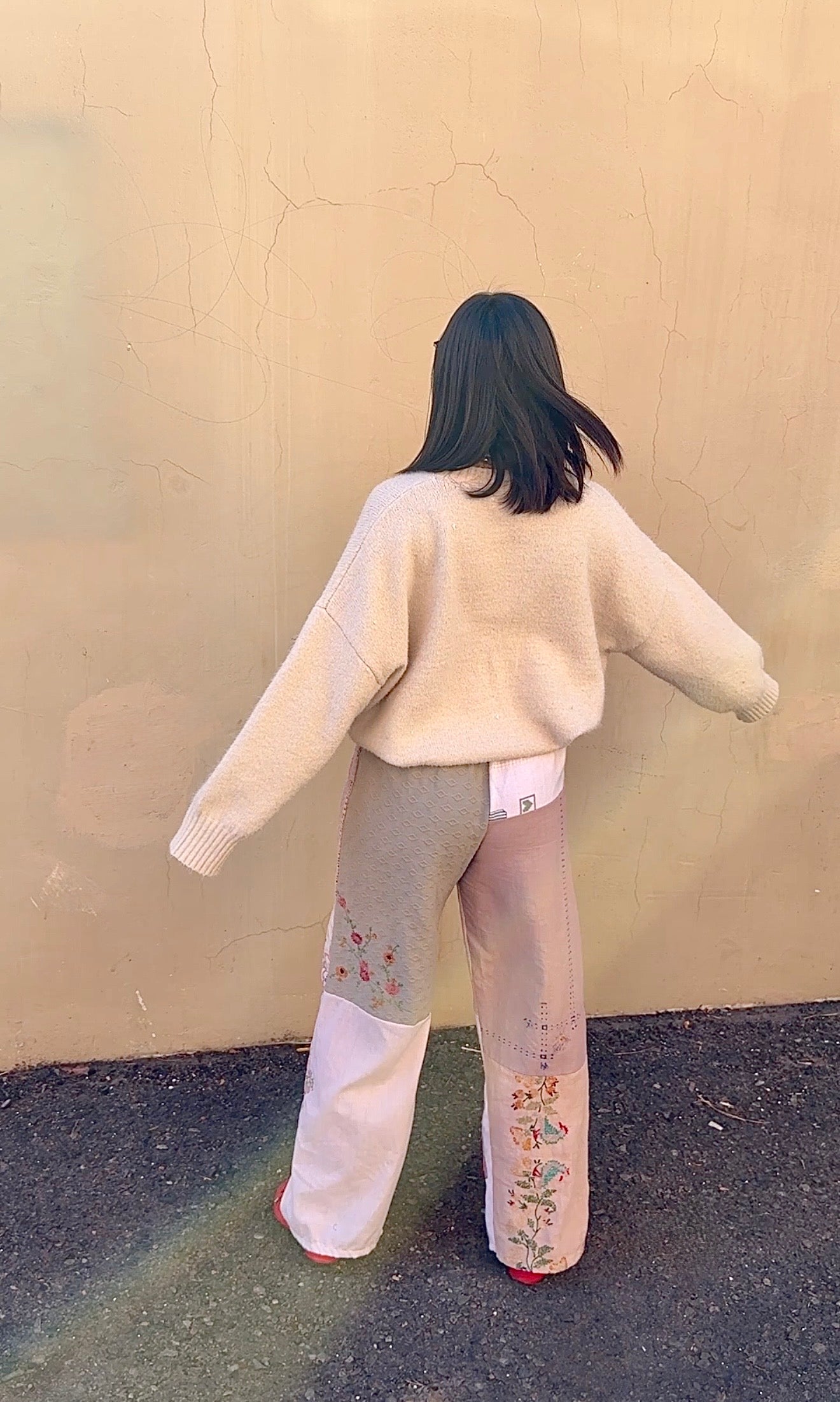 Embroidered Patch Pants- Upcycled