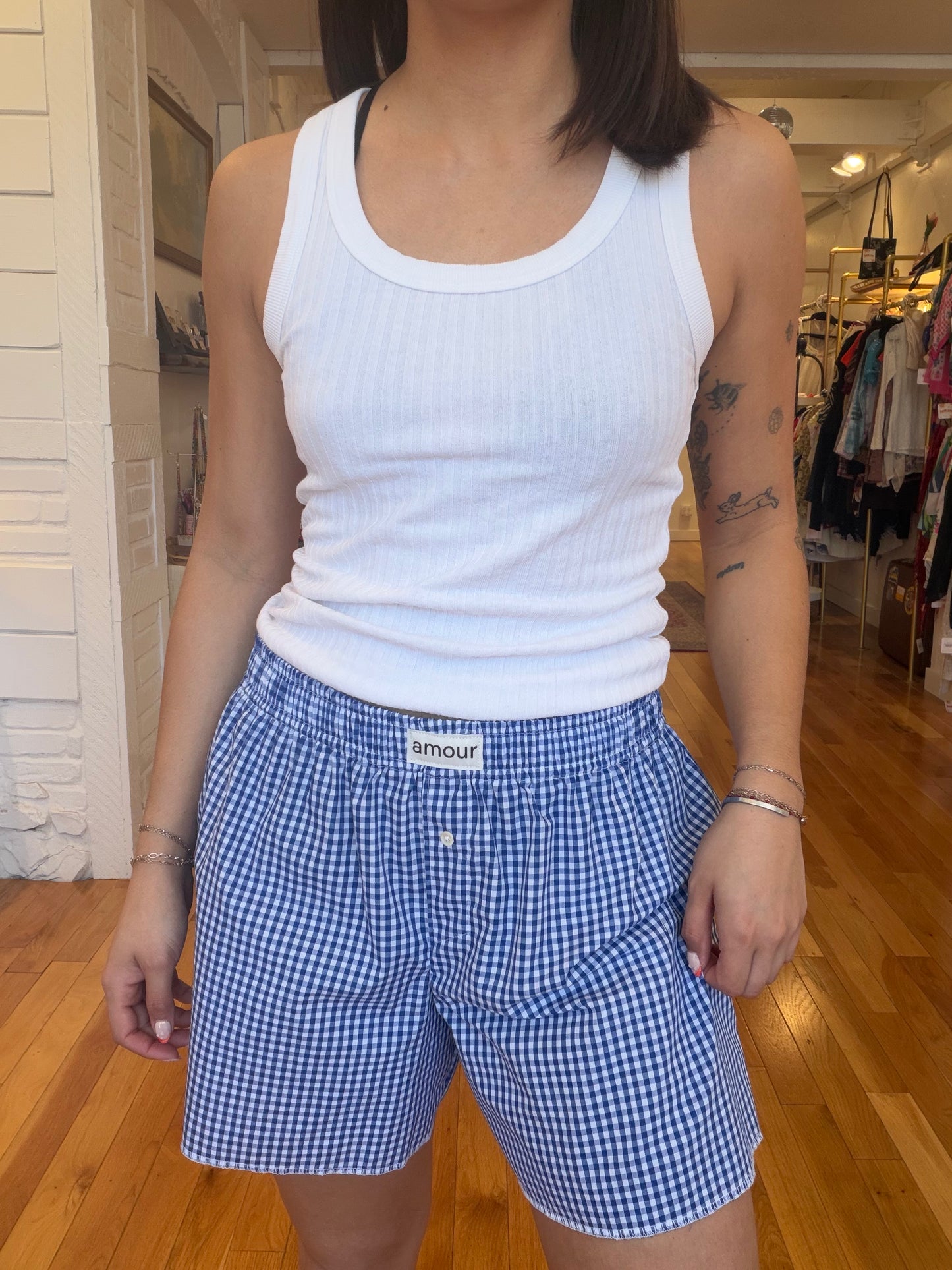 Cabanon Gingham Boxer in Blue