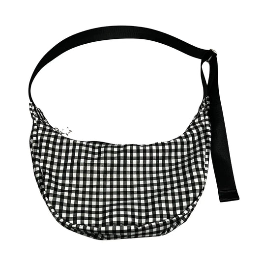 Black Gingham Hobo Bag