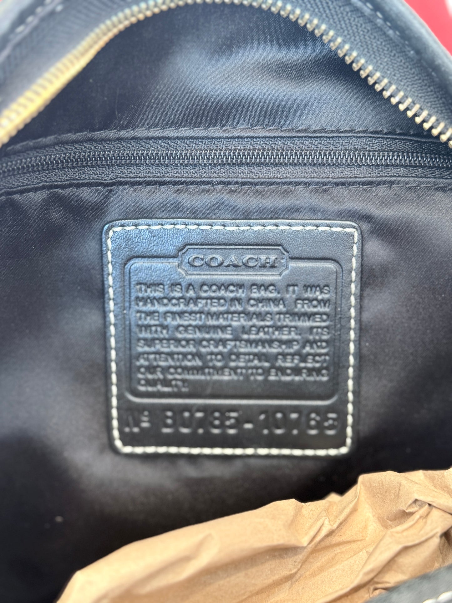 Black Coach Signature Canvas Ergo Hobo Bag