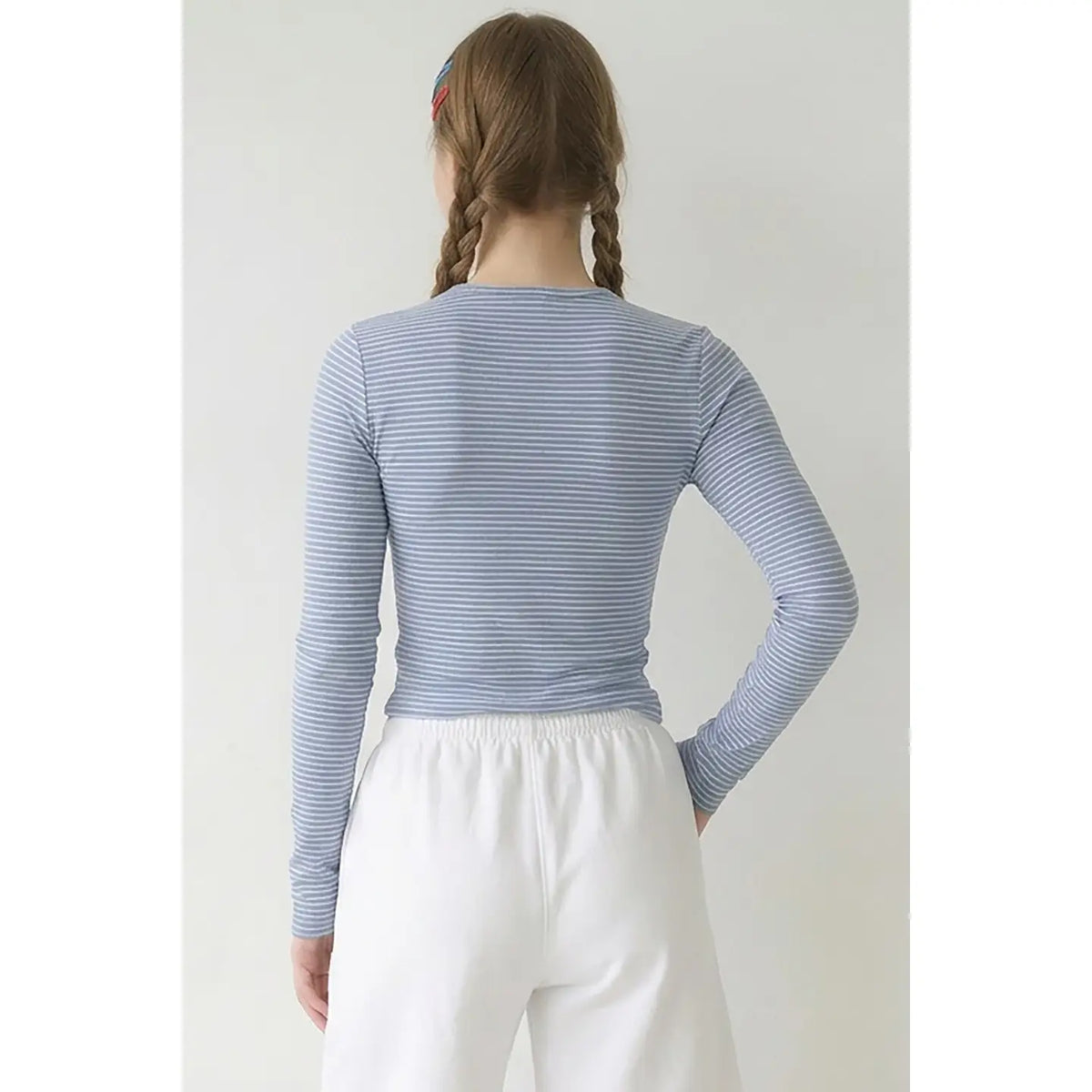 LS Striped Blue Tee