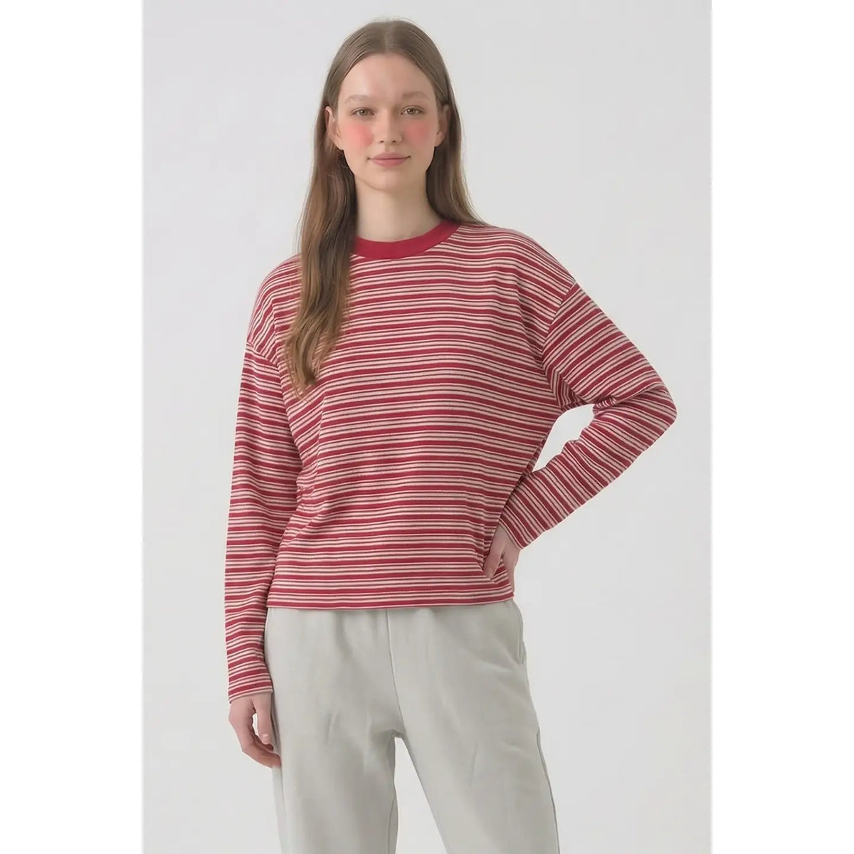 Striped Sweatshirt in Red