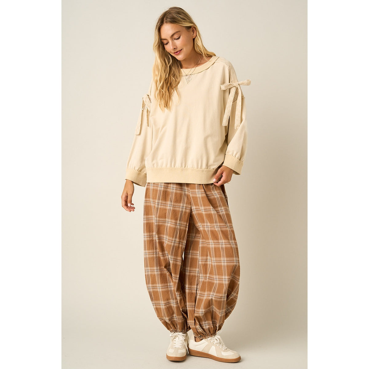 Latte Plaid Joggers