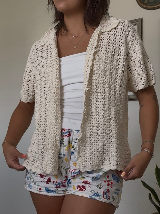 Crochet Shirt- M