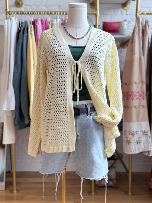 Butter Cream Tie Front Cardigan