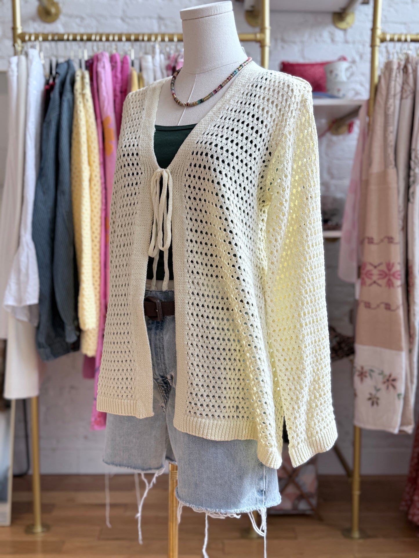 Butter Cream Tie Front Cardigan