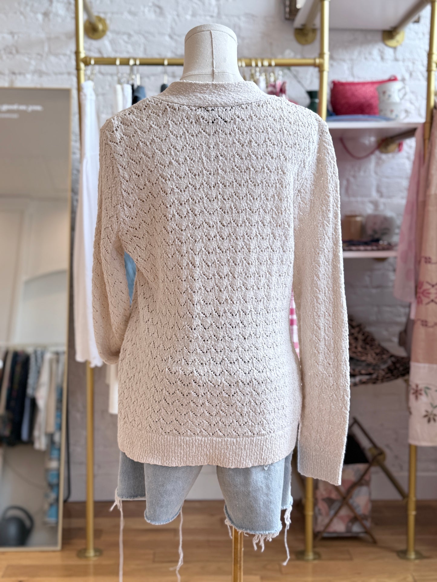 Ivory Crochet Cardigan