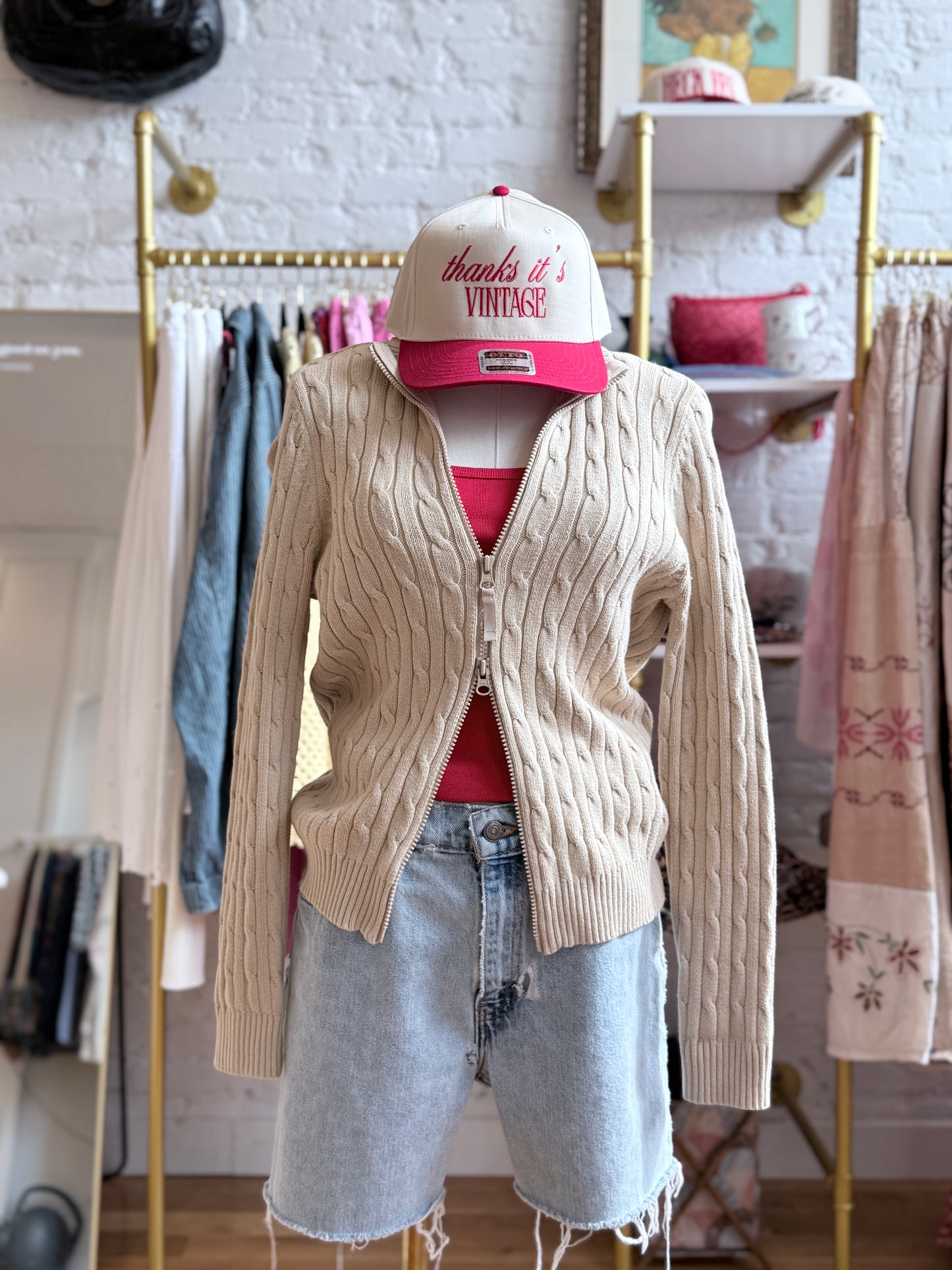 Tan Cotton Cardigan