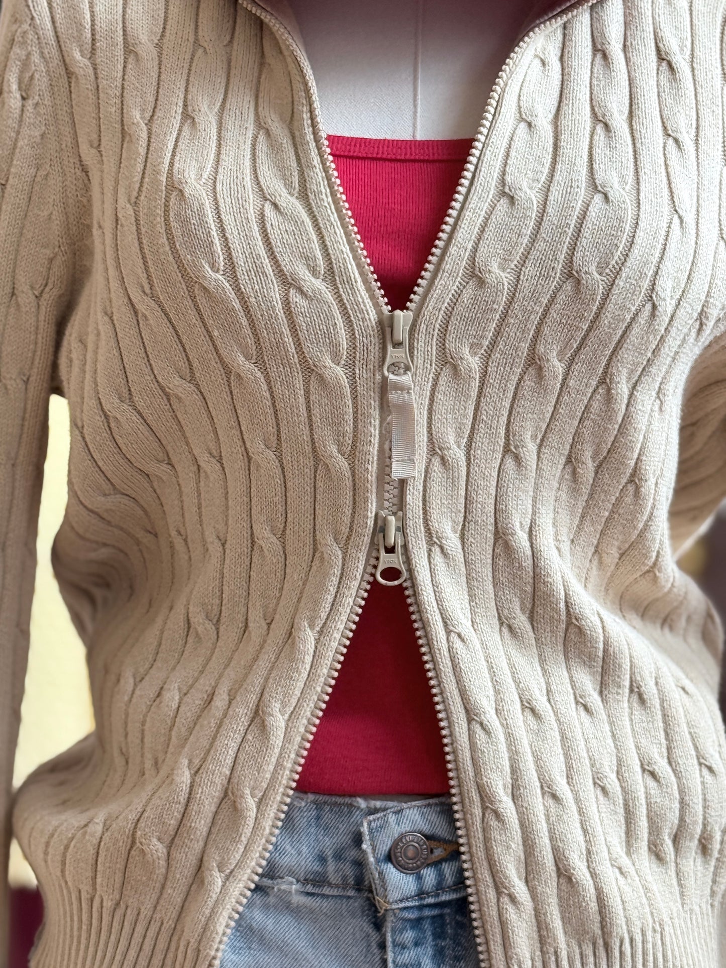 Tan Cotton Cardigan
