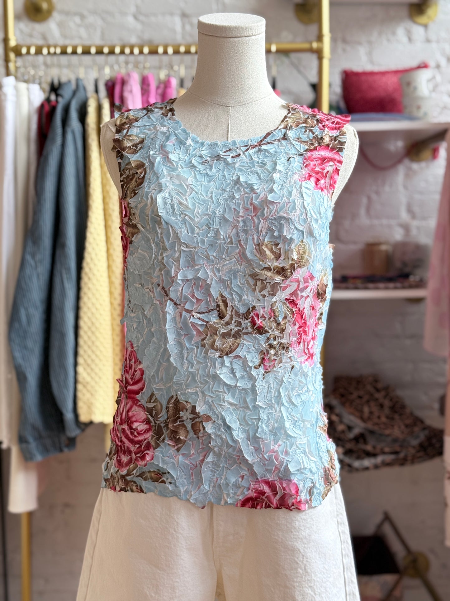 Rose Crinkle Top