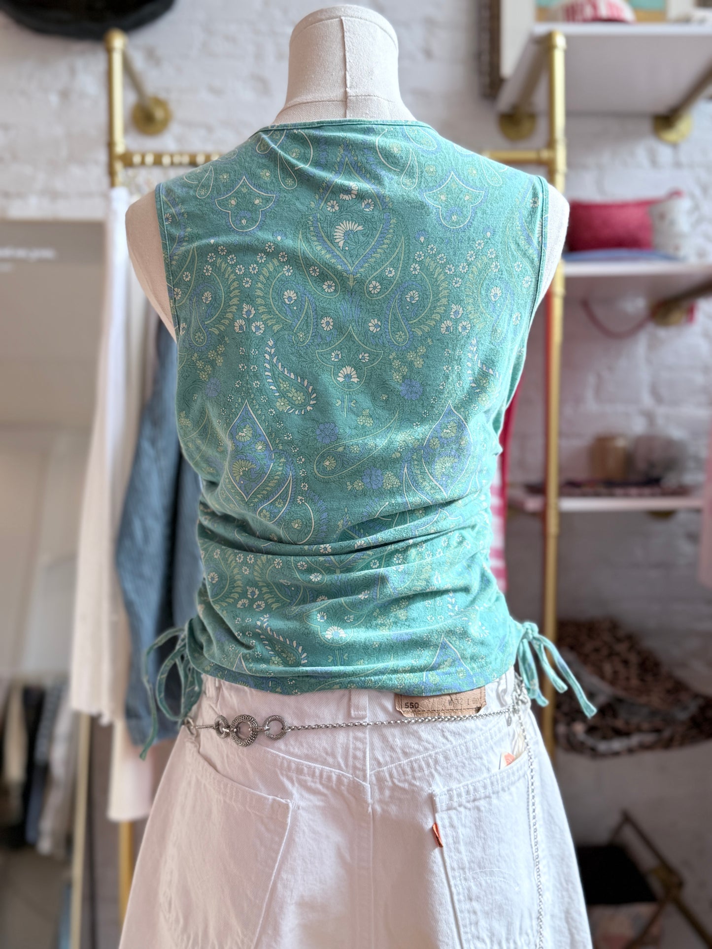 Green and Blue Paisley Blouse