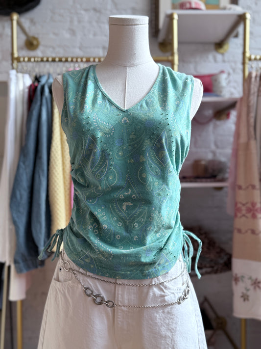 Green and Blue Paisley Blouse