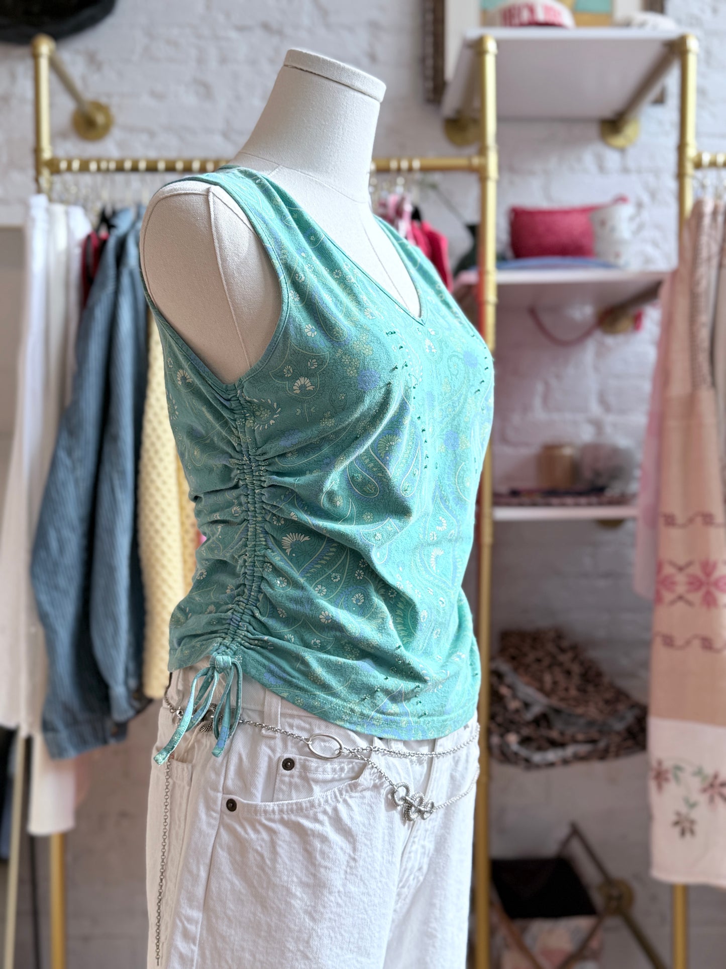 Green and Blue Paisley Blouse