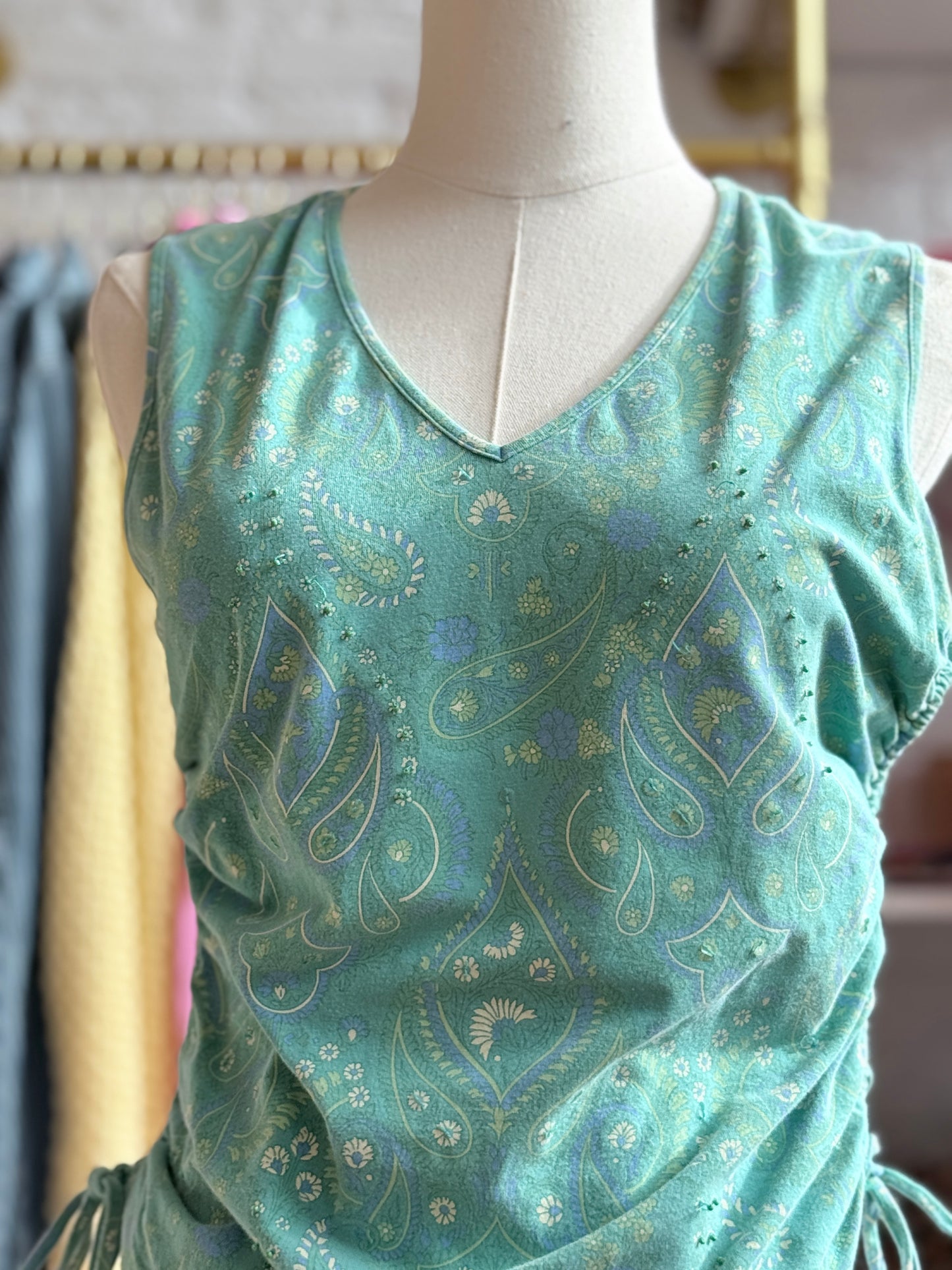 Green and Blue Paisley Blouse