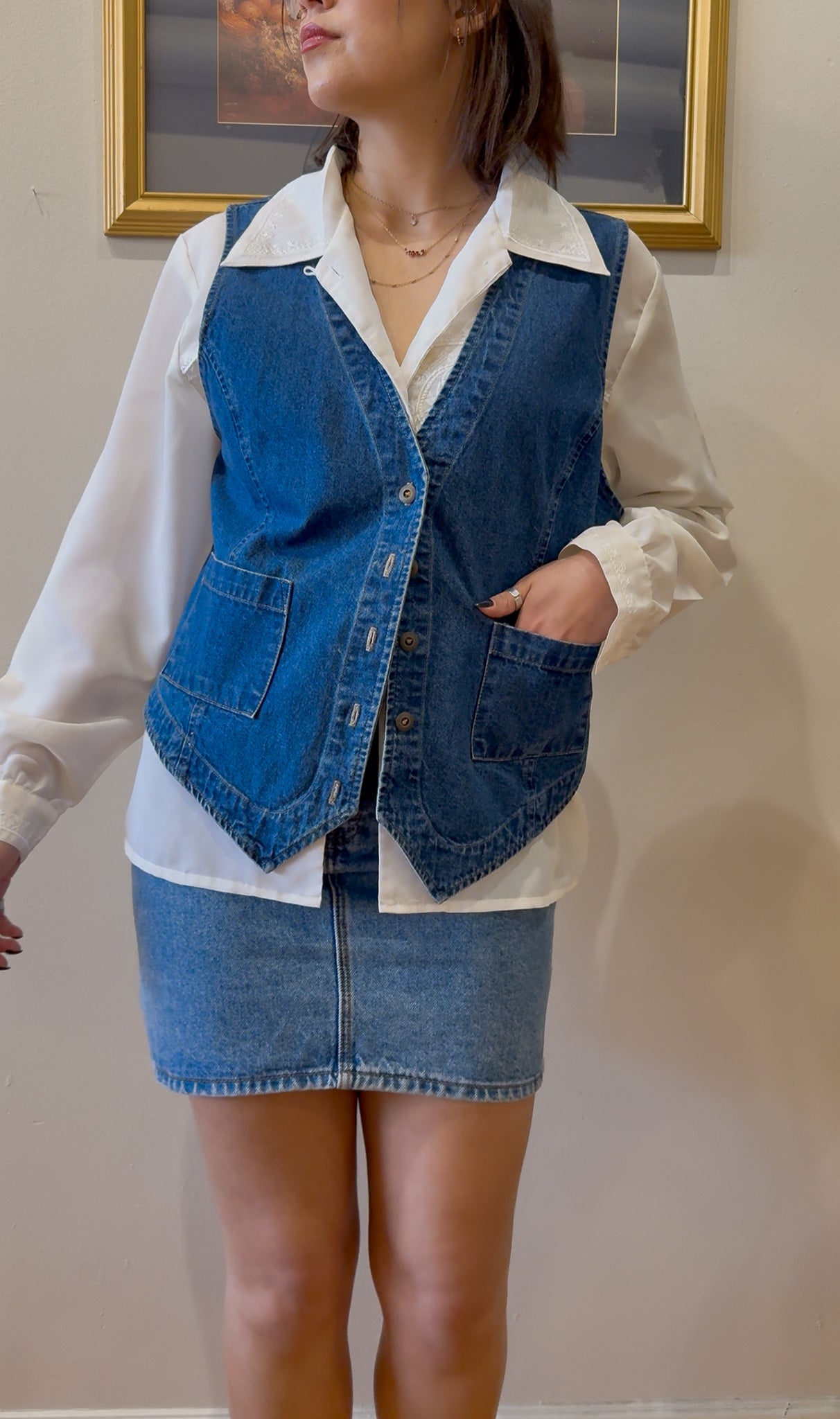 Denim Vest- L