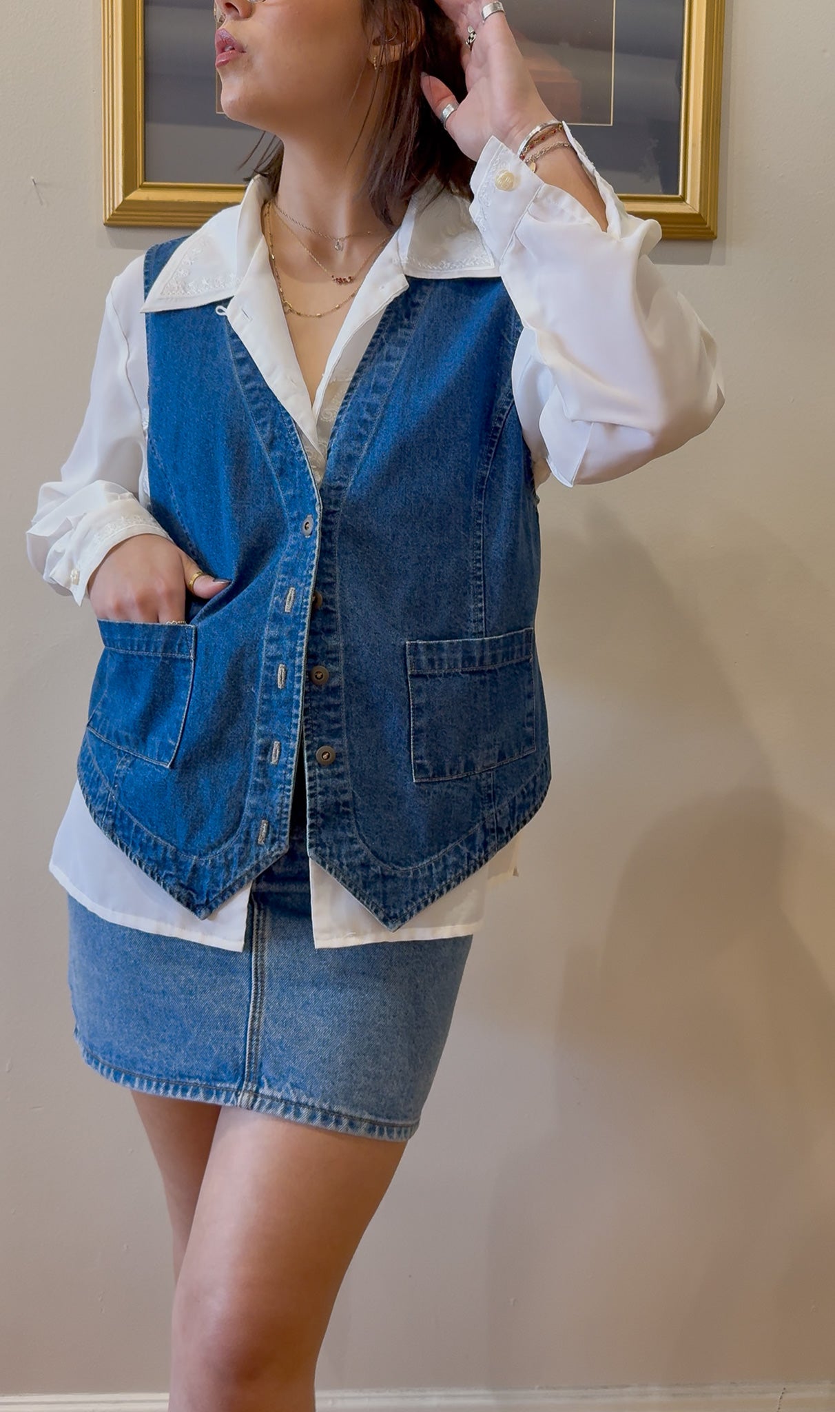 Denim Vest- L