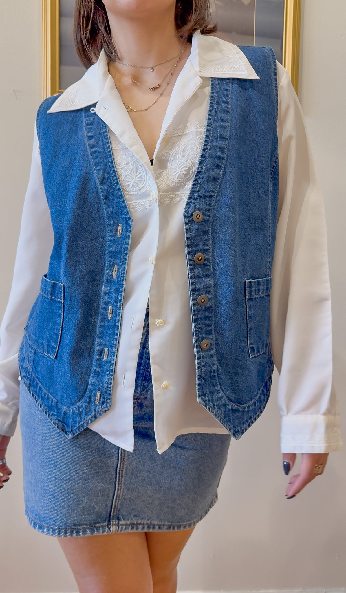 Denim Vest- L