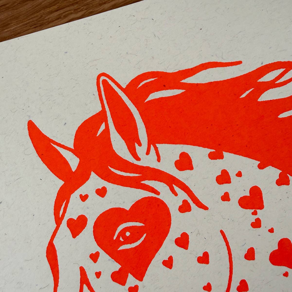 Bronco Hearts 10x8in Silkscreen Print